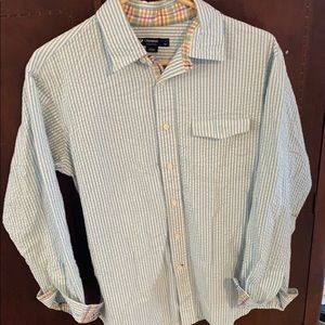 Men’s Striped Searsucker Dress Shirt